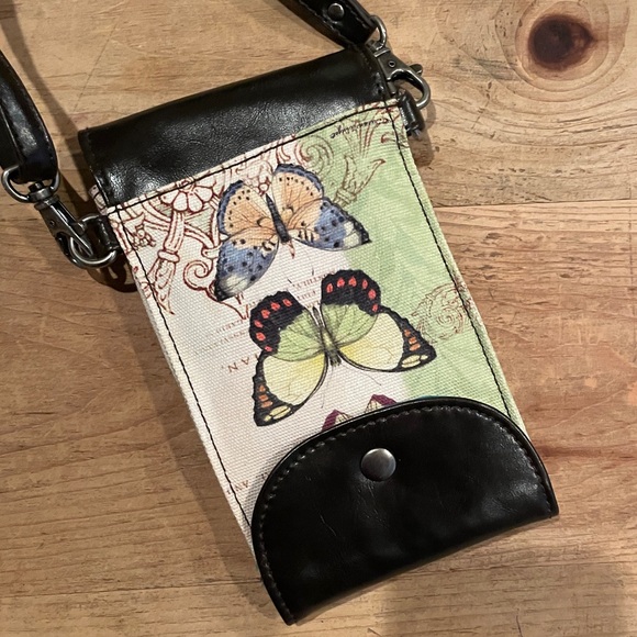 NWOT Susan Winget Butterfly Crossbody  Phone Wallet Nature Artsy Art to Wear - Picture 2 of 7